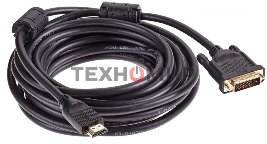 Кабель HDMI AM/DVI(24+1)M, 7.5м, CU, 1080P@60Hz, 2F, VCOM CG484GD-7.5M