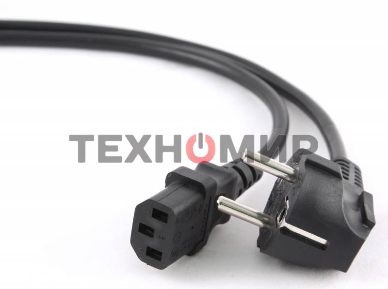 Кабель питания Gembird 1.8м, VDE(0.75мм), черный, с зазем., пакет