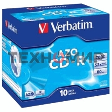 Диск CD-R Verbatim 700Mb 52x Jewel case (10шт) (43327)