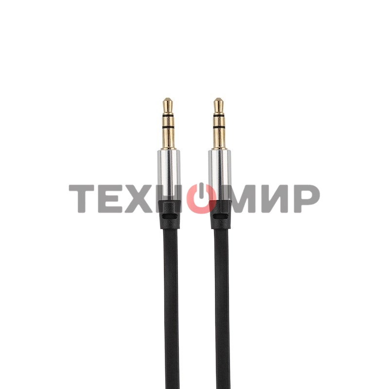 Аудиокабель AUX Rexant 3.5 мм шнур плоский 1 м черный