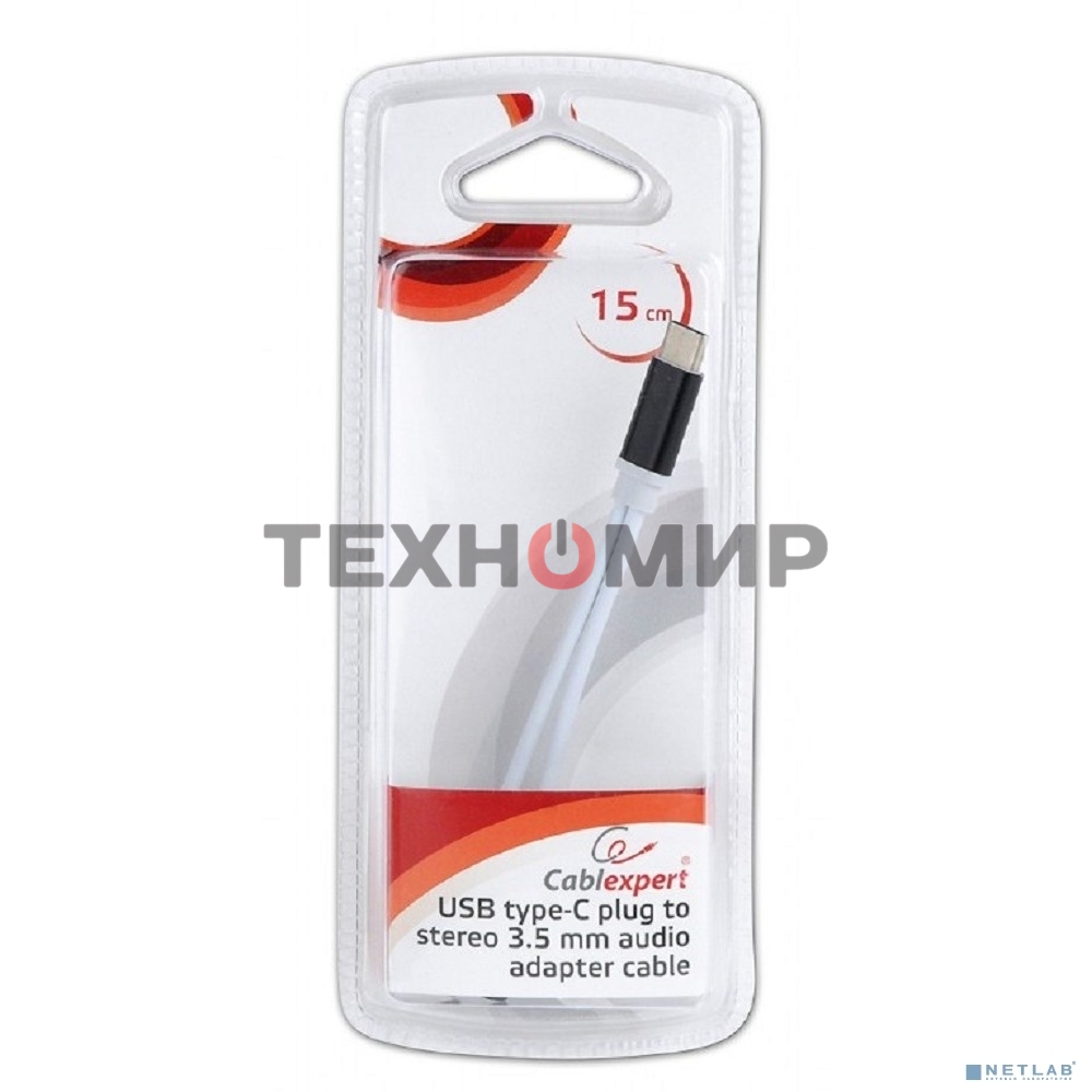 Переходник Cablexpert USB Type-C/Jack3.5 F+ Type-C F, черный, пакет (CCA-UC3.5F-02)
