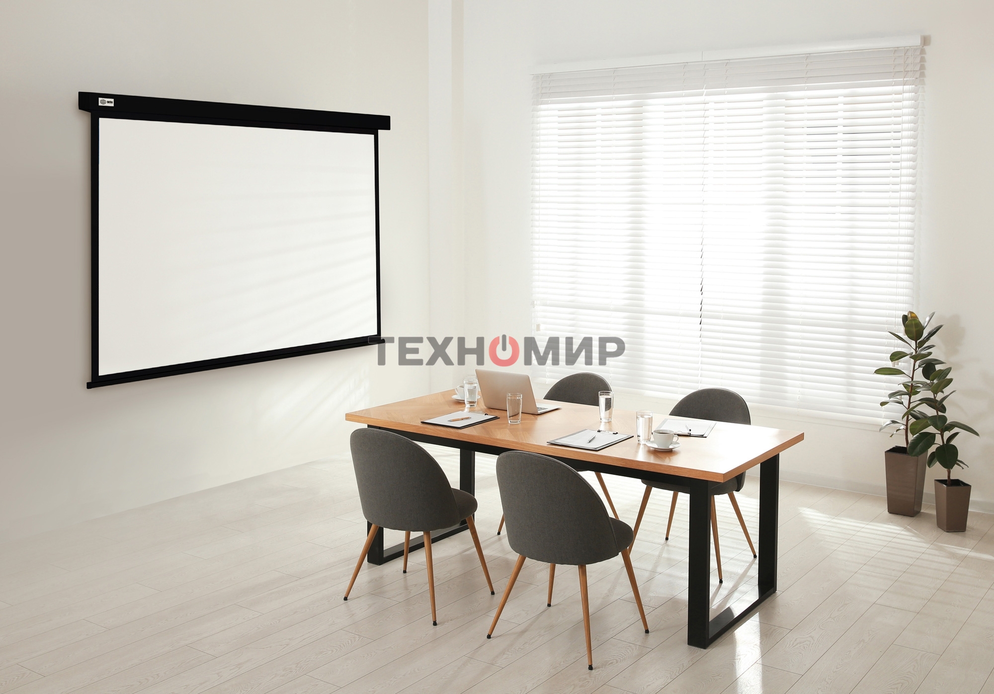 Экран Cactus 152x203см Wallscreen CS-PSW-152X203-BK 4:3 настенно-потолочный рулонный черный