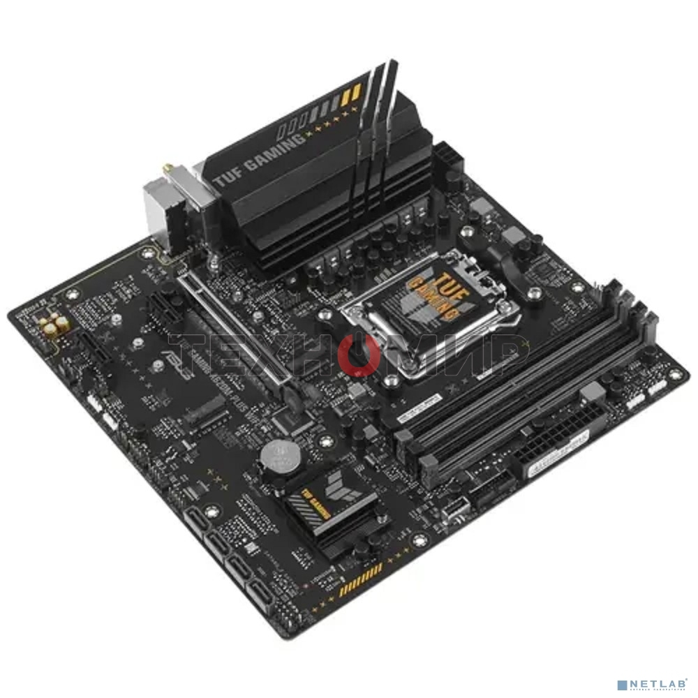 Материнская плата ASUS TUF GAMING A620M-PLUS WIFI, AM5, AMD A620, 4xDDR5, 4xSATA, 2xM.2, 1xPCIe 4.0 x16, 2xPCIe x1, 2xDP, 1xHDMI, 1x 2.5Gb LAN, 4xUSB-A 2.0, 2xUSB-A 3.2 Gen 1, 3x3.5 мм, 7.1, mATX