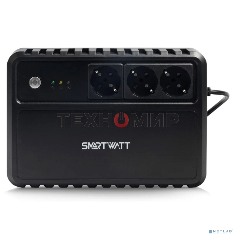 Источник бесперебойного питания SMARTWATT линейно-интерактивный, 400/240 ВА/Вт, напольный, LED индикация, Shuko socket CEE7/4 - 3 шт.