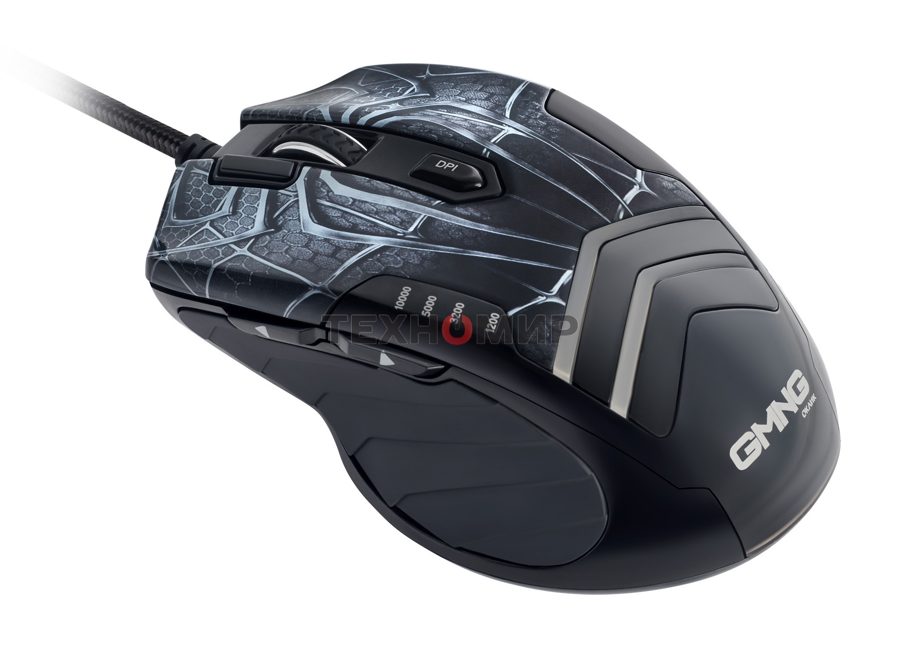 Мышь проводная GMNG XM007 черный/красный, 10000 dpi, USB, кнопки - 7