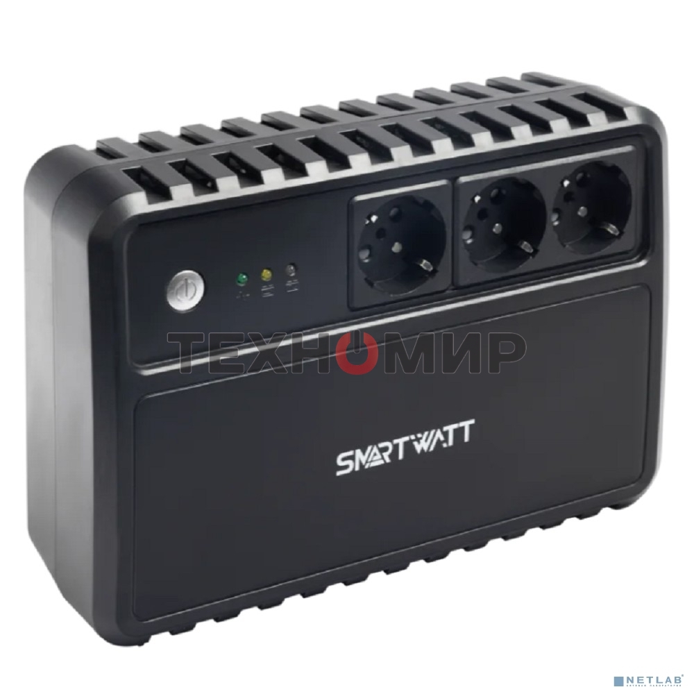 Источник бесперебойного питания SMARTWATT линейно-интерактивный, 400/240 ВА/Вт, напольный, LED индикация, Shuko socket CEE7/4 - 3 шт.