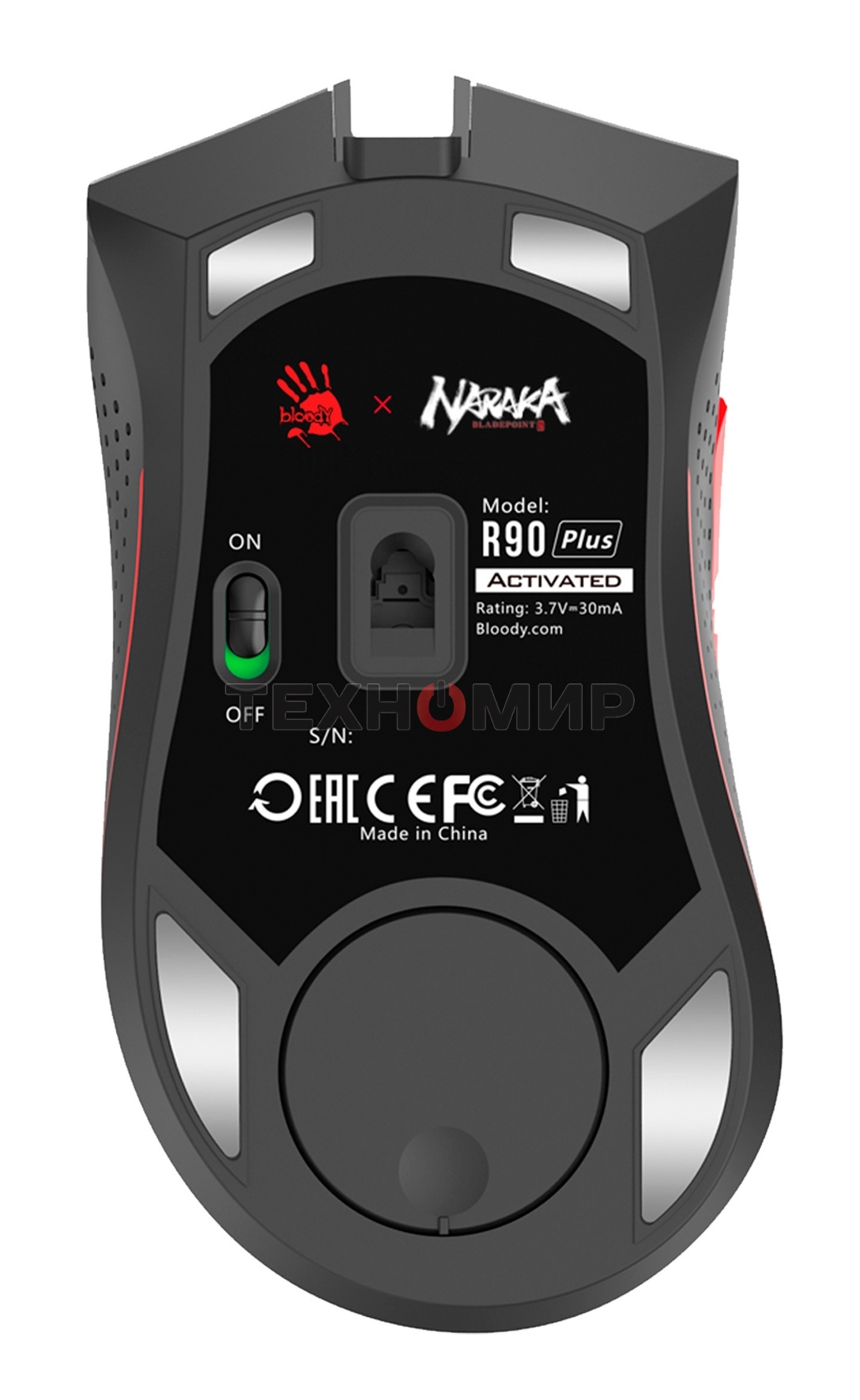 Мышь беспроводная A4Tech Bloody R90 Plus Naraka белый, 5000 dpi, радиоканал, USB, кнопки - 8