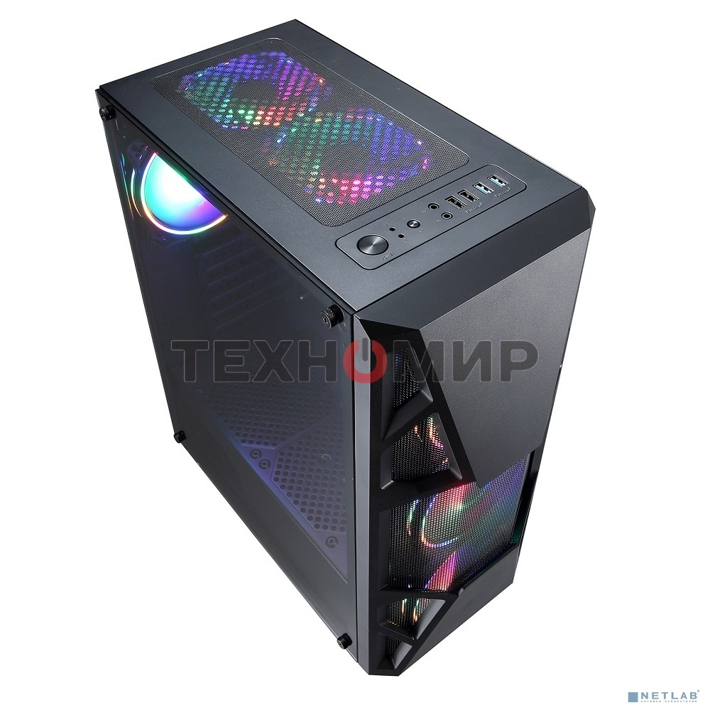 Компьютерный корпус Aerocool/Formula CL-3303B RGb черный без БП ATX 6x120мм 2xUSB 2.0 1xUSB 3.0 audio bott PSU