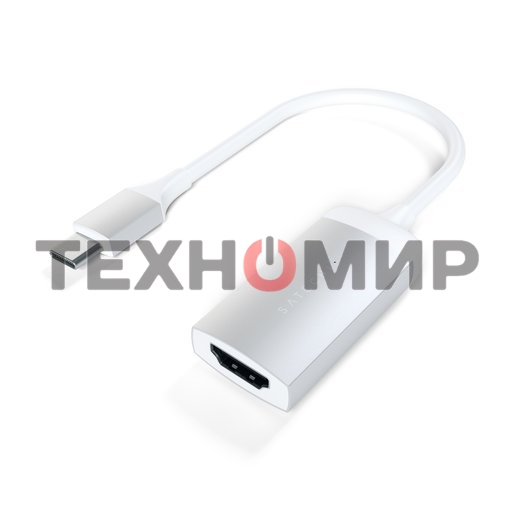 Адаптер Satechi Type-C to HDMI 4K 60HZ. Поддержка 4K/60Hz. Материал корпуса алюминий. Цвет серебряный.