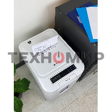 Шредер Heleos АП37-5 белый/белый с автоподачей (секр.P-5) фрагменты 220лист. 37лтр. скрепки скобы пл.карты