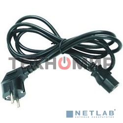 Шнур сетевой Rexant евровилка угловая - евроразъем С13, кабель 3x0,75 мм², длина 1,8 метра (PE пакет)