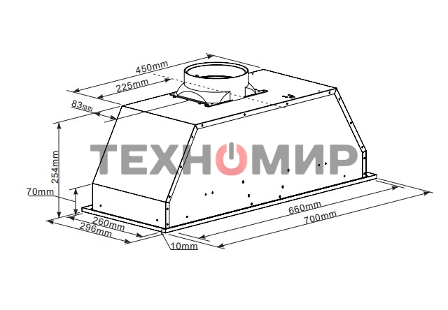 Вытяжка встраиваемая Maunfeld Crosby Light 70 нержавеющая сталь, 70 см, 800 куб. м/ч, 49 дБ