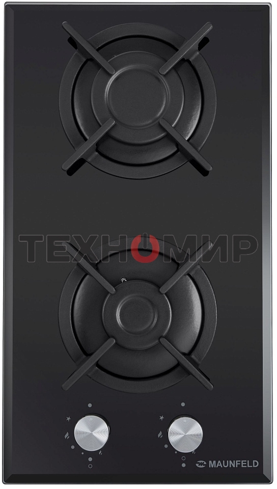Газовая варочная панель Maunfeld EGHG.32.1CB/G, 2 конфорки, закаленное стекло, черный