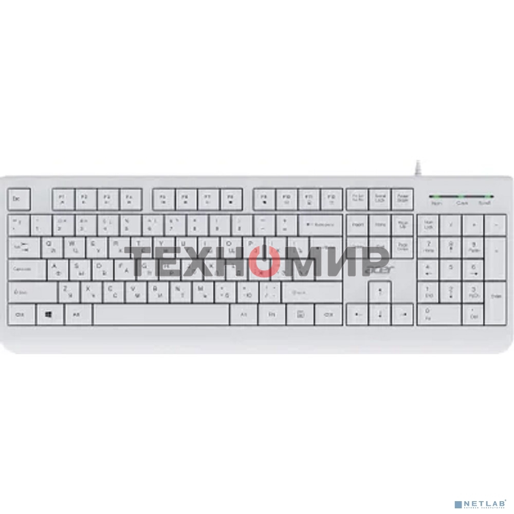 Клавиатура Acer OKW400 проводная, USB Type-A, белый