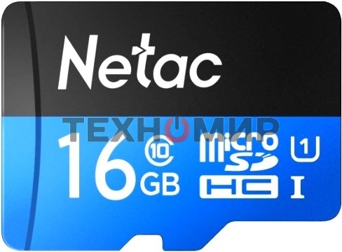 Флеш карта microSDHC 16Gb Netac P500 NT02P500STN-016G-R (с SD адаптером) 80Mb/s