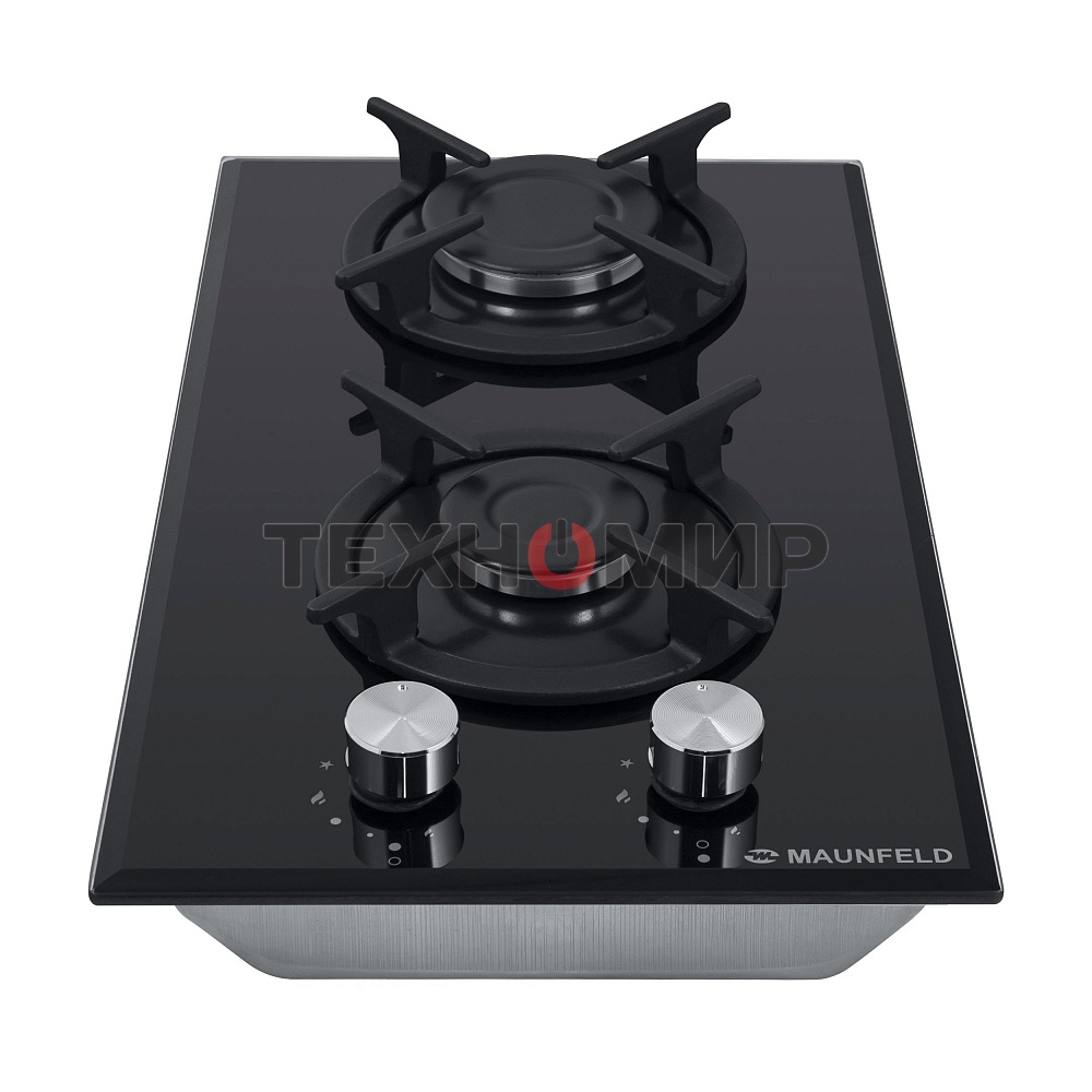 Газовая варочная панель Maunfeld EGHG.32.1CB/G, 2 конфорки, закаленное стекло, черный