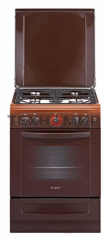 Плита газовая Gefest ПГ 6100-02 0010 коричневый, конфорок 4 шт, духовка 52 л, 60 см x 85 см x 60 см