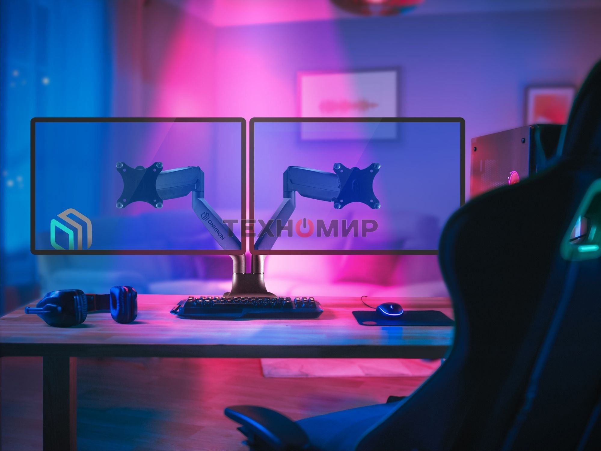 Кронштейн для 2 мониторов ONKRON G200 для монитора 13