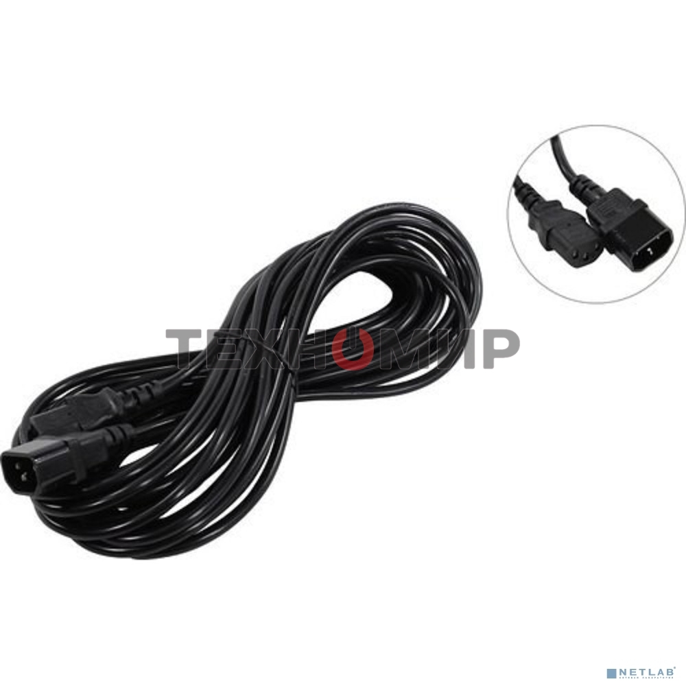Кабель монитор-компьютер (UPS->уст-во) ExeGate Power EC-10P (С13->С14) VDE-250V-3*0,75-CU, 10A, 10м