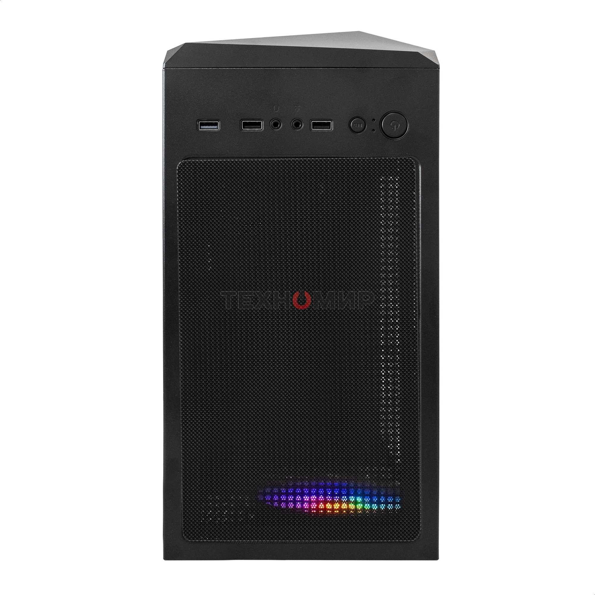 Компьютерный корпус Miditower ExeGate EVO-8225-EVO800 (ATX, БП EVO800RGb с вент. 12см, 2хUSB+1хUSB 3.0, черный, 2 вент. с RGb подсветкой и полоса на передней панели, боковая панель - закаленное стекло)