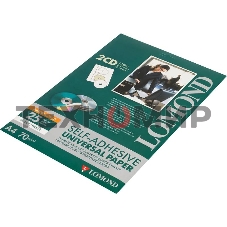 Самоклеящаяся бумага Lomond универсальная для этикеток, A4, 2 шт для CD/DVD (D117/D18мм), 70 г/м2, 25 листов