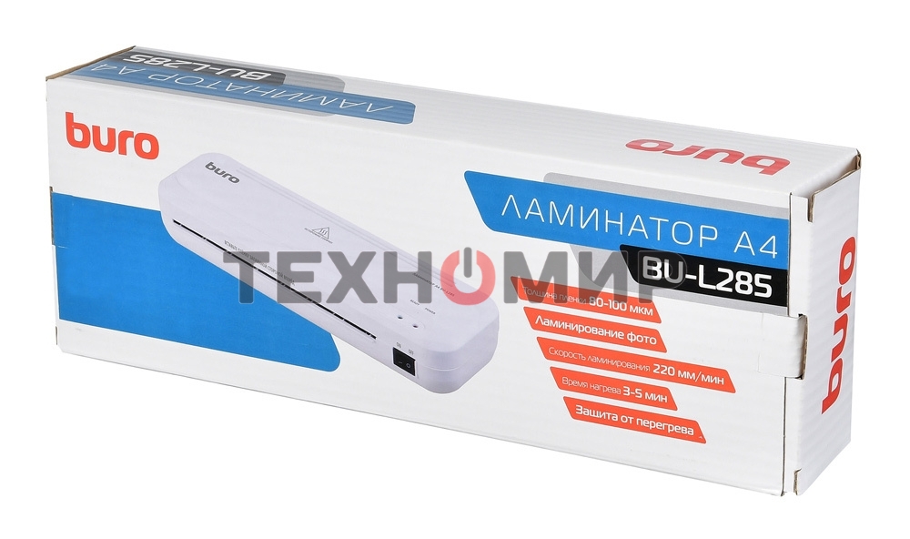 Ламинатор Buro BU-L285 A4 (80-100мкм) 22см/мин (2вал.) лам.фото