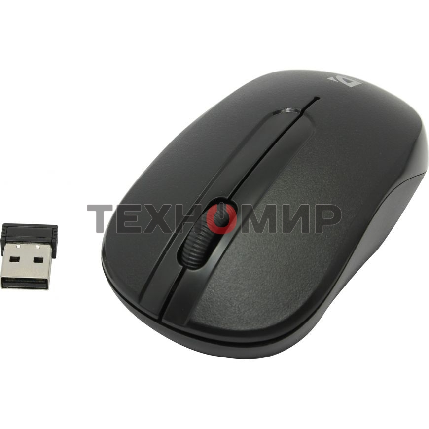 Мышь беспроводная Defender Datum MM-285 черный, 1600 dpi, радиоканал, USB, кнопки - 3