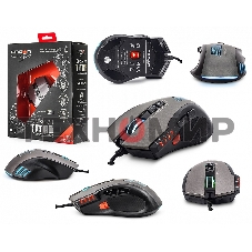 Мышь проводная Crown Gaming CMXG-711 черный, 4000 dpi, USB, кнопки - 8