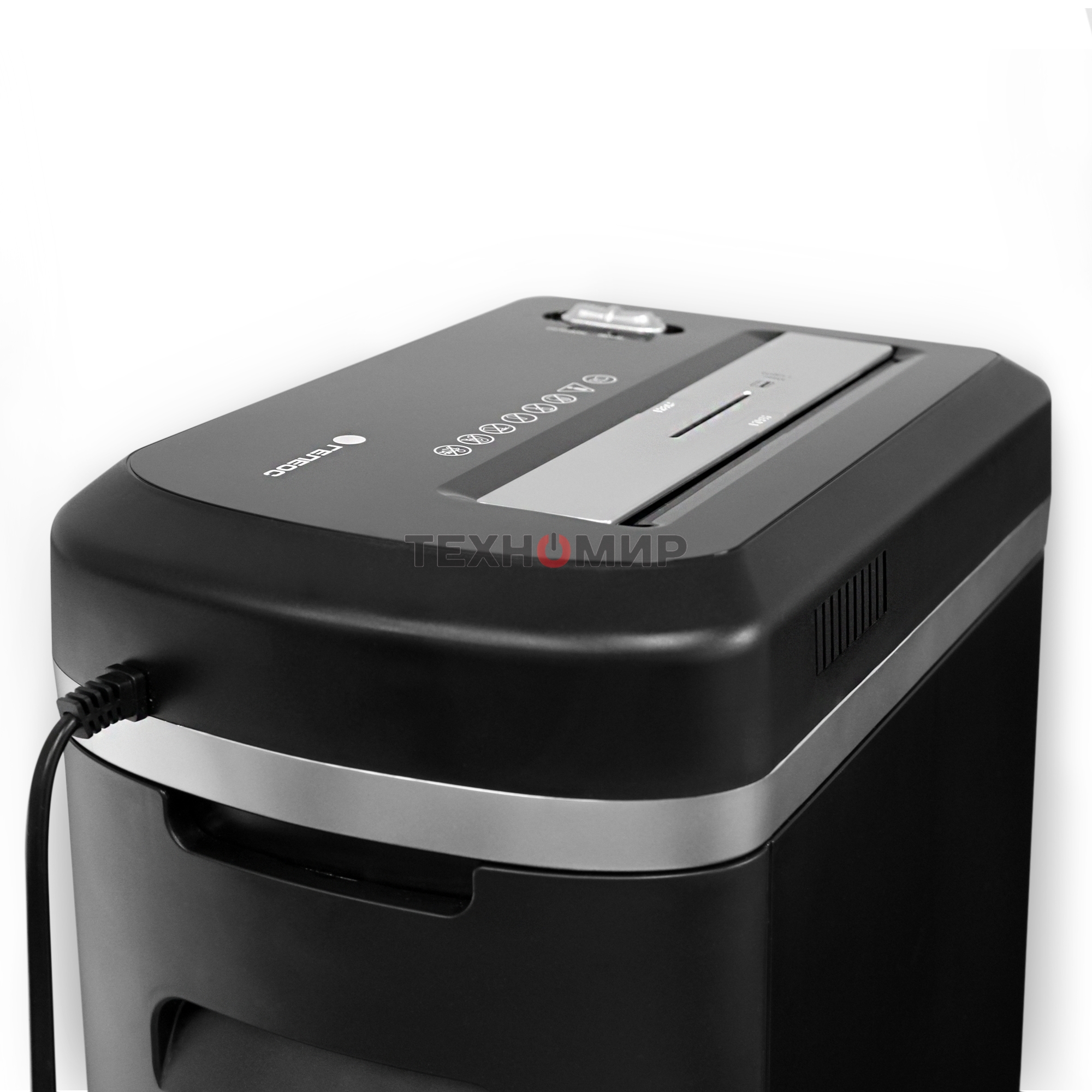 Шредер ГЕЛЕОС УМ22-5, DIN P-5 (5 ур-нь секр.), фрагмент 2х8мм, 9-10 лист (70г/м2), CD/пл.карты/скрепки/скобы, 22 литра