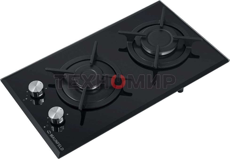 Газовая варочная панель Maunfeld EGHG.32.1CB/G, 2 конфорки, закаленное стекло, черный