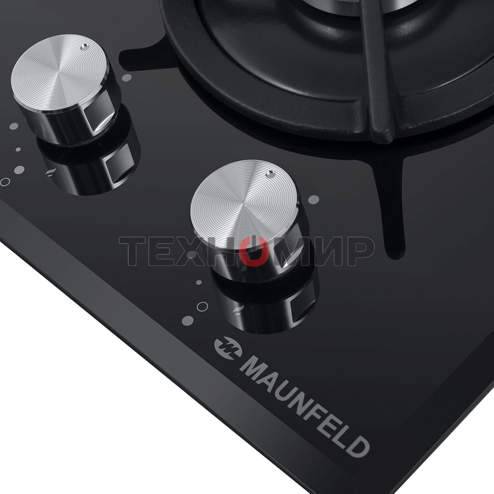 Газовая варочная панель Maunfeld EGHG.32.1CB/G, 2 конфорки, закаленное стекло, черный