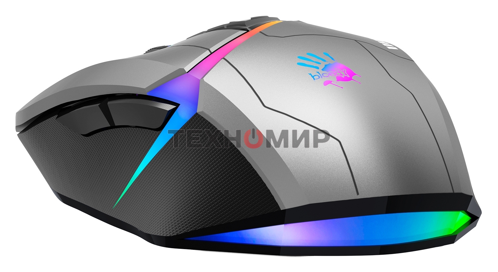 Мышь проводная A4Tech Bloody W60 Max серый/черный, 10000 dpi, USB, кнопки - 10