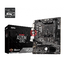 Материнская плата MSI A520M-A PRO, AM4, AMD A520, 2xDDR4, 4xSATA, 1xM.2, 1xPCIe 3.0 x16, 1xDVI-D, 1xHDMI, 1x 1Gb LAN, 2xUSB 2.0, 4xUSB 3.2 Gen 1, 3x3.5 мм, 7.1, mATX