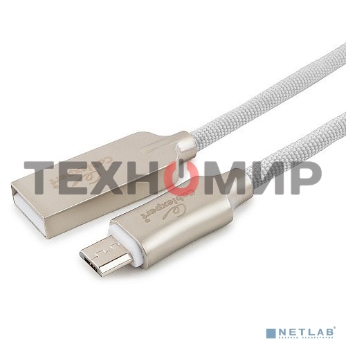 Кабель USB2.0 Cablexpert CC-P-mUSB02W-1.8M, AM/microB, серия Platinum, длина 1.8м, белый, блистер