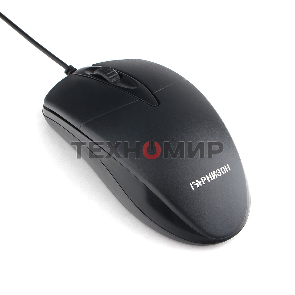 Мышь проводная Гарнизон GM-220 черный, 1000 dpi, USB, кнопки - 3