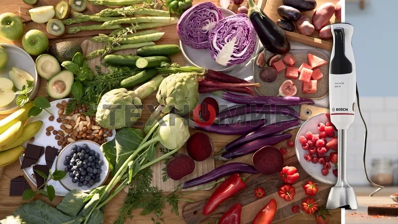 Блендер погружной Bosch MSM4W421 800 Вт, белый