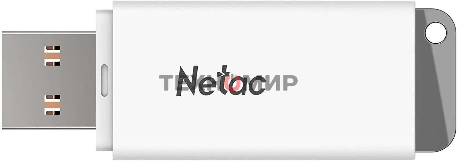 Флешка USB Netac U185 (NT03U185N-008G-20WH), 8Gb, USB 2.0, R/W 25/10, белый/серый