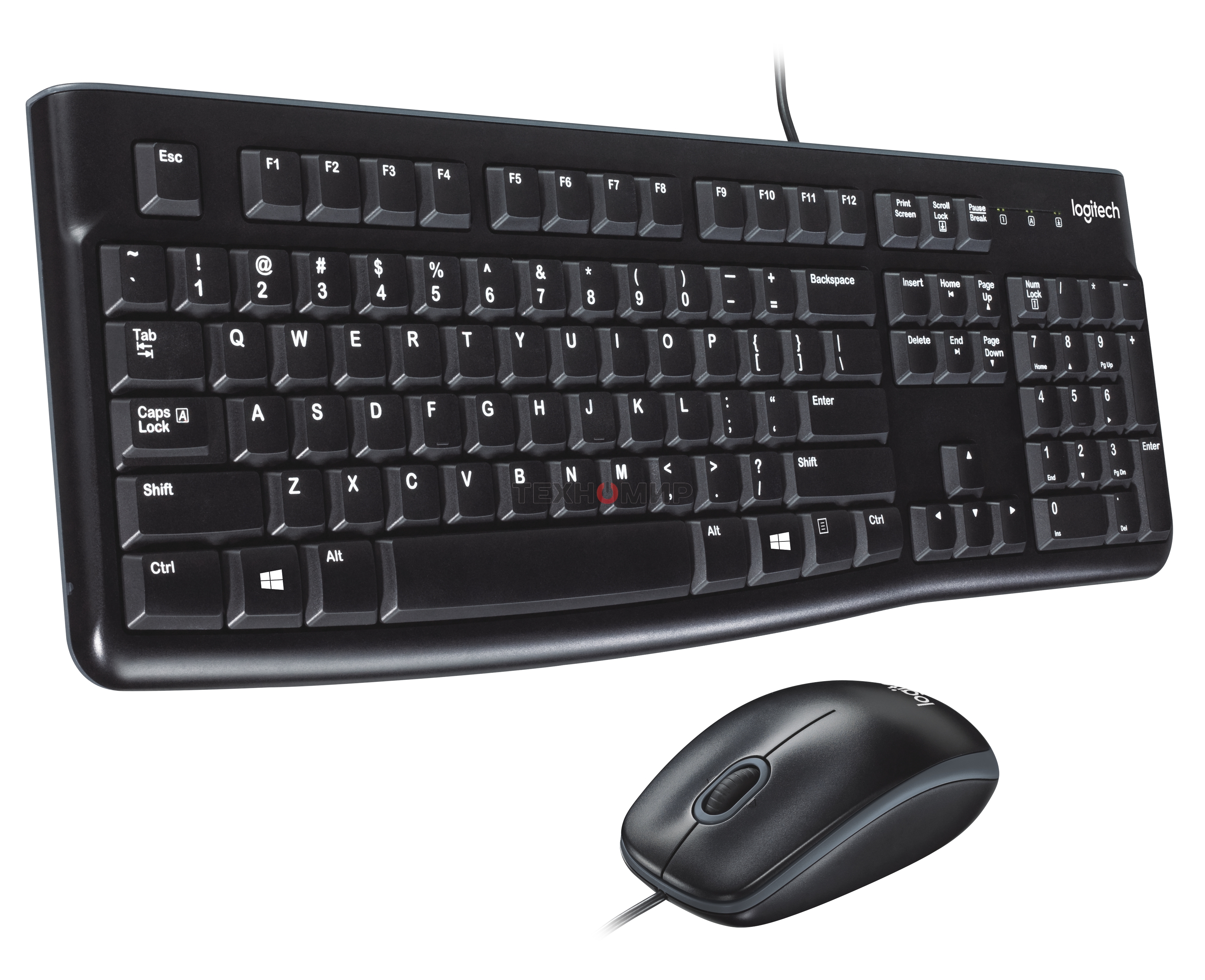 Комплект клавиатура+мышь Logitech MK120 проводной, USB, 1000 DPI, чёрный
