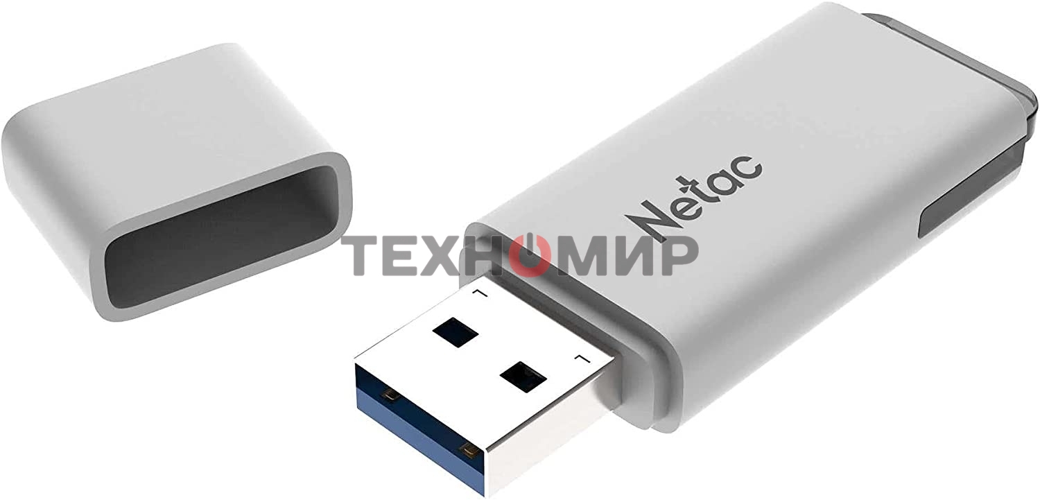 Флешка USB Netac U185 (NT03U185N-008G-20WH), 8Gb, USB 2.0, R/W 25/10, белый/серый