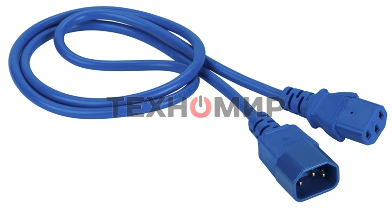 Шнур питания Lanmaster C13-C14, 3х0.75, 220В, 10А, синий, 3 метра