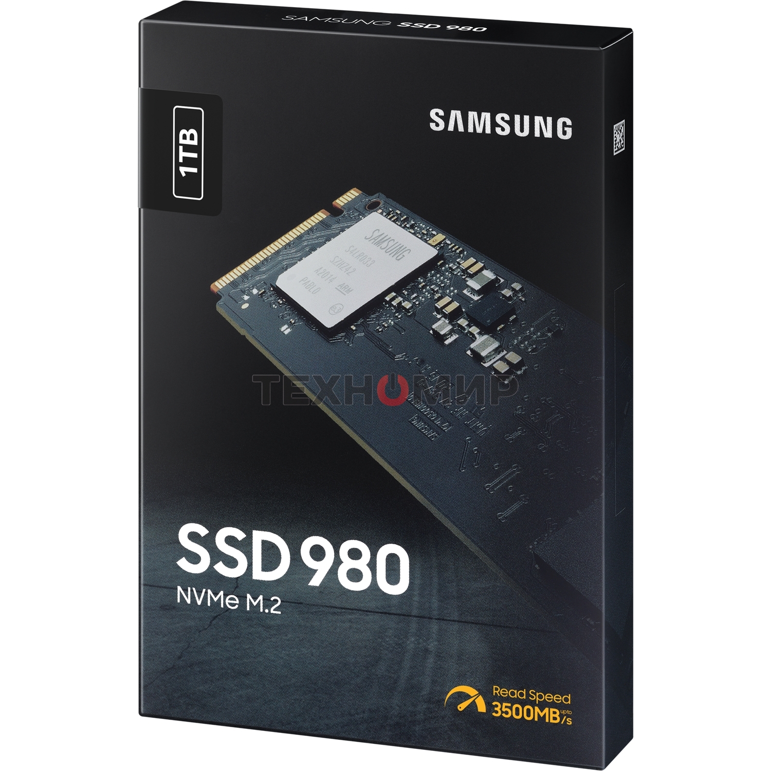 Накопитель SSD Samsung 980, 1000Gb, PCIe 3.0 x4, M.2 2280, NVMe, R/W 3500/3000