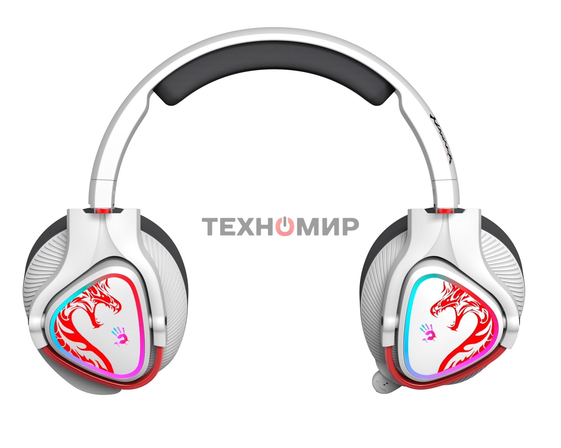 Гарнитура беспроводная с микрофоном A4Tech Bloody MR720 белый/красный мониторные BT/Radio оголовье (MR720 NARAKA)