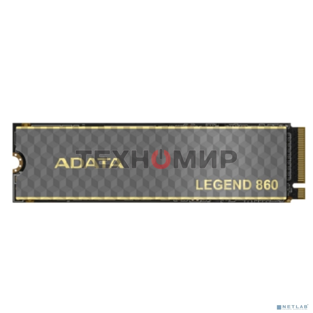 Накопитель SSD ADATA LEGEND 860, 500Gb, PCIe 4.0 x4, M.2 2280, NVMe, R/W 5000/3000, с радиатором
