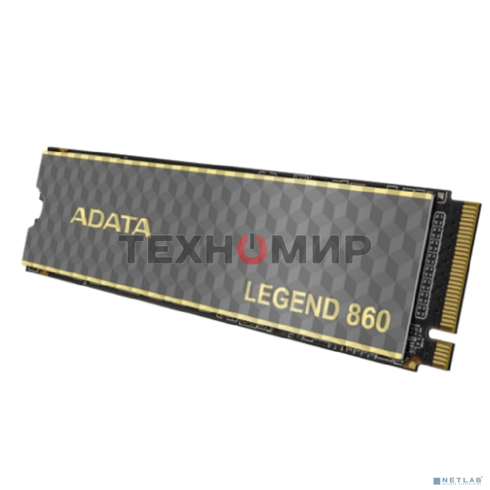 Накопитель SSD ADATA LEGEND 860, 500Gb, PCIe 4.0 x4, M.2 2280, NVMe, R/W 5000/3000, с радиатором
