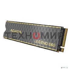 Накопитель SSD ADATA LEGEND 860, 500Gb, PCIe 4.0 x4, M.2 2280, NVMe, R/W 5000/3000, с радиатором