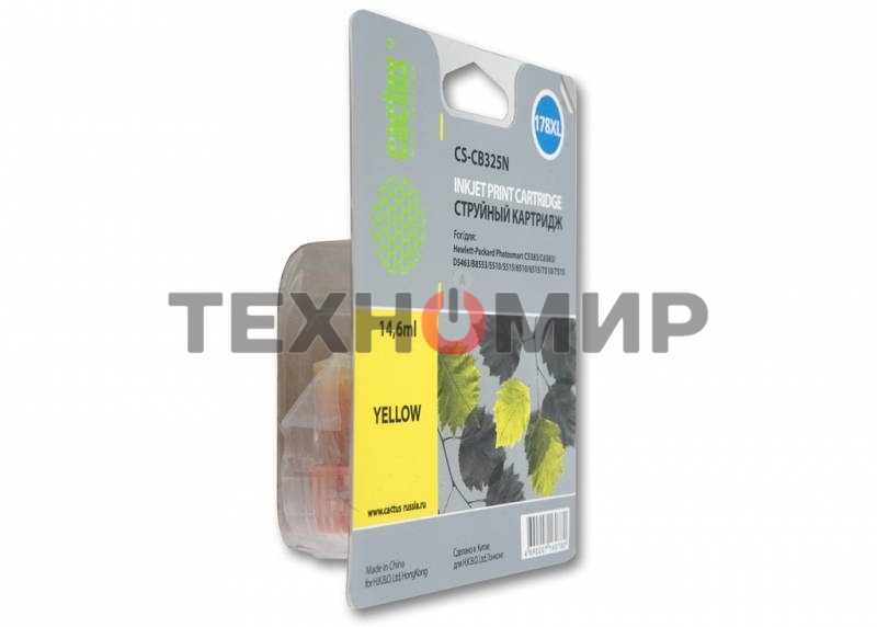 Картридж струйный Cactus CS-CB325N №178XL желтый (14.6 мл.) для HP PhotoSmart B8553/C5383/C6383/D5463