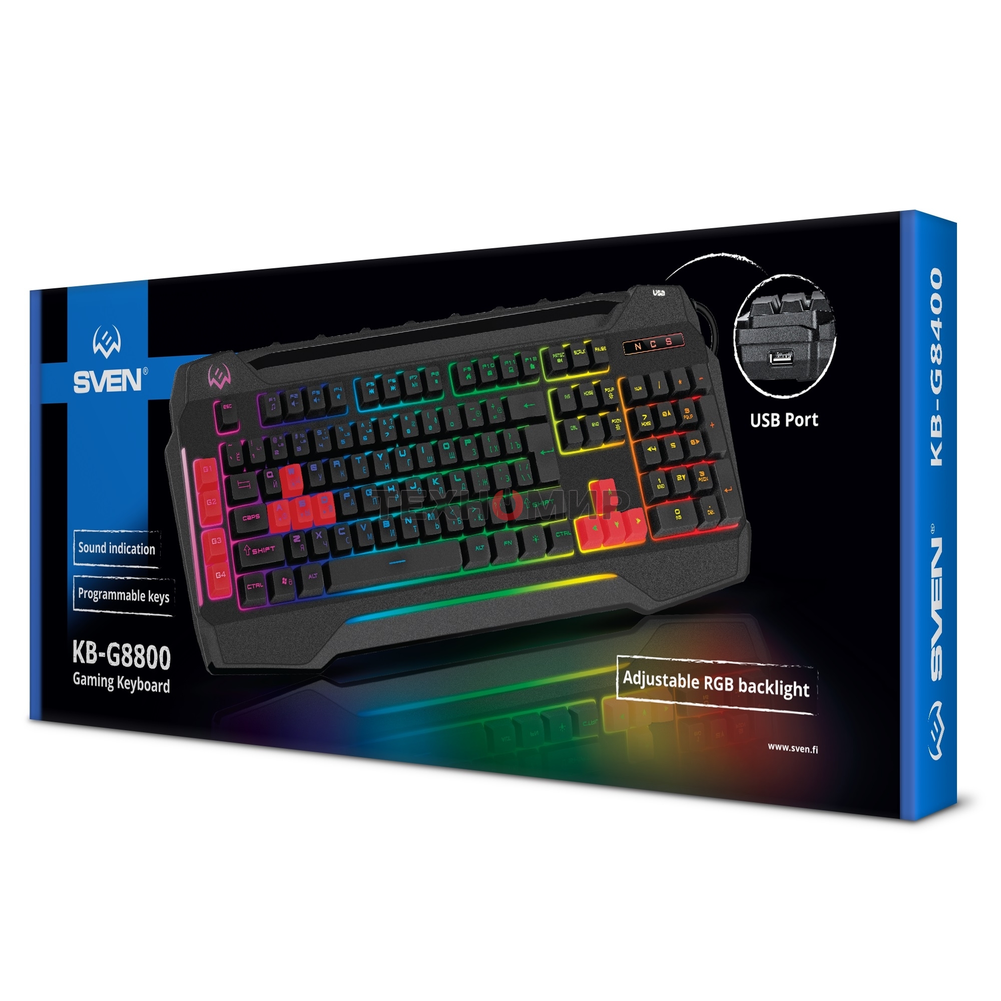 Клавиатура Sven KB-G8800 проводная, USB Type-A, чёрный