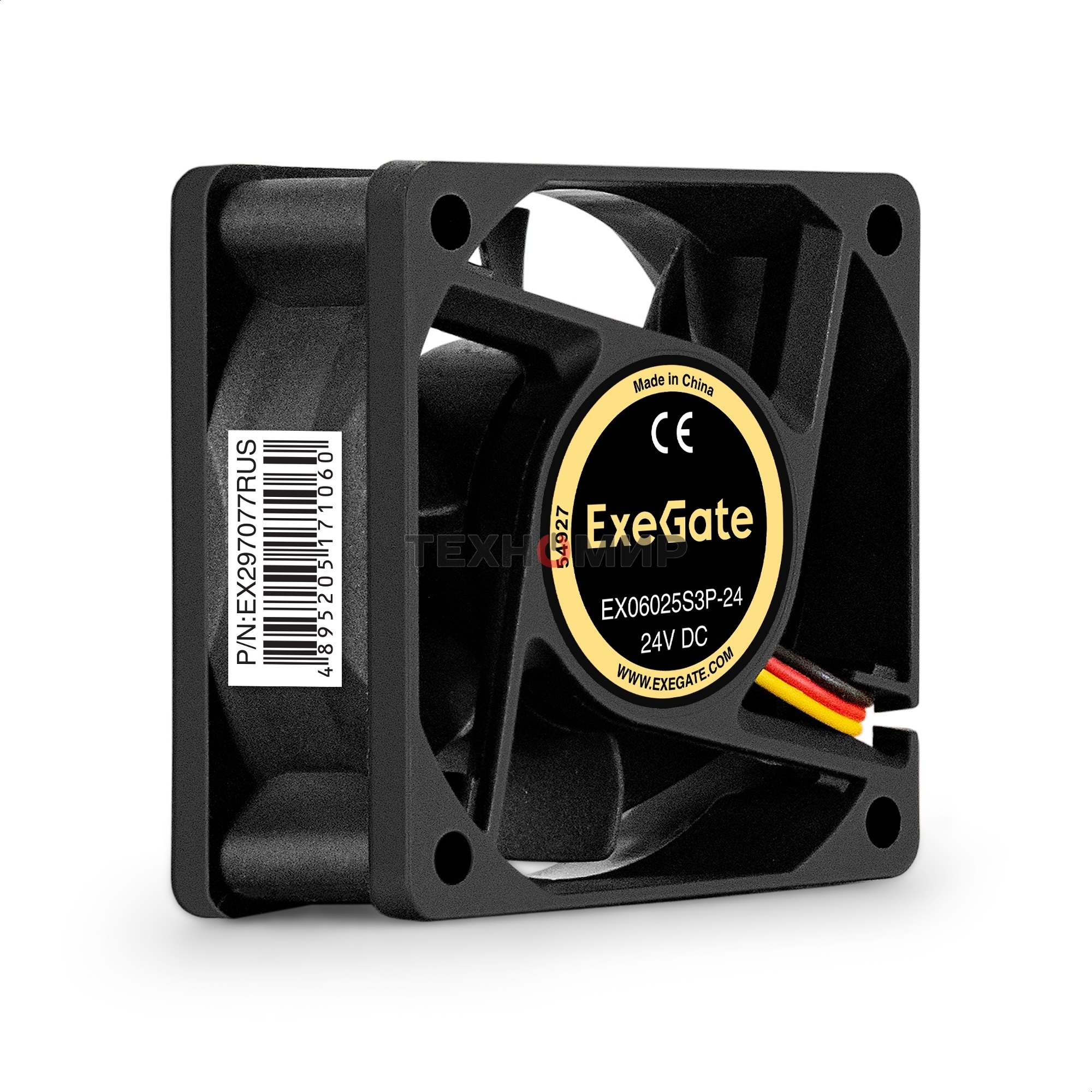 Вентилятор для корпуса ExeGate EX06025S3P-24 черный, 60 мм, 5000 об/мин, 34.5 дБ, 3 pin
