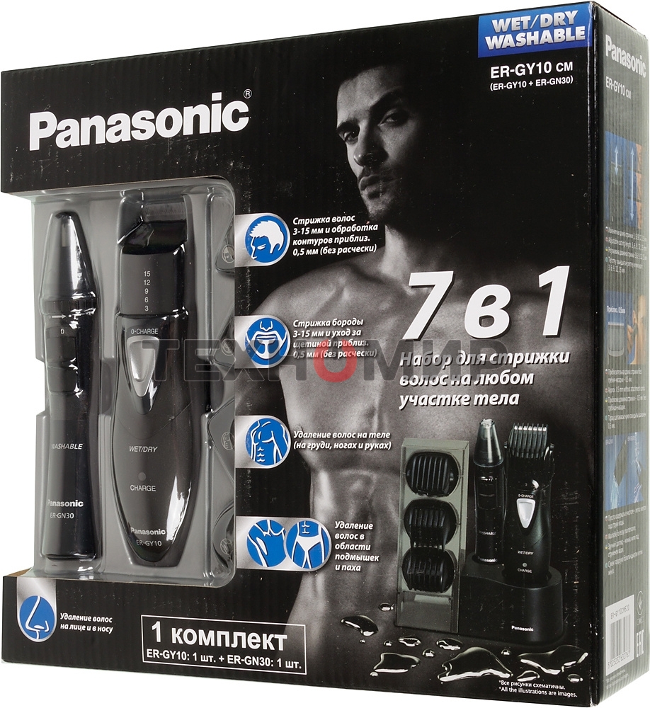 Машинка для стрижки Panasonic ER-GY10CM520 черный (насадок в компл:4шт)