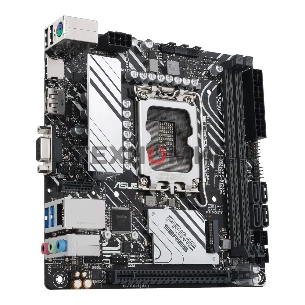 Материнская плата ASUS PRIME H610I-PLUS-CSM, LGA 1700, Intel H610, 2xDDR5, 4xSATA, 1xM.2 PCIe 3.0 x4, 1xPCIe 4.0 x16, 1xHDMI, 1xDP, 1xVGA, 2xUSB-A 3.2 Gen 1, 2xUSB-A 2.0, 1x 1Gb LAN, 3x3.5 мм, 7.1, Mini-ITX